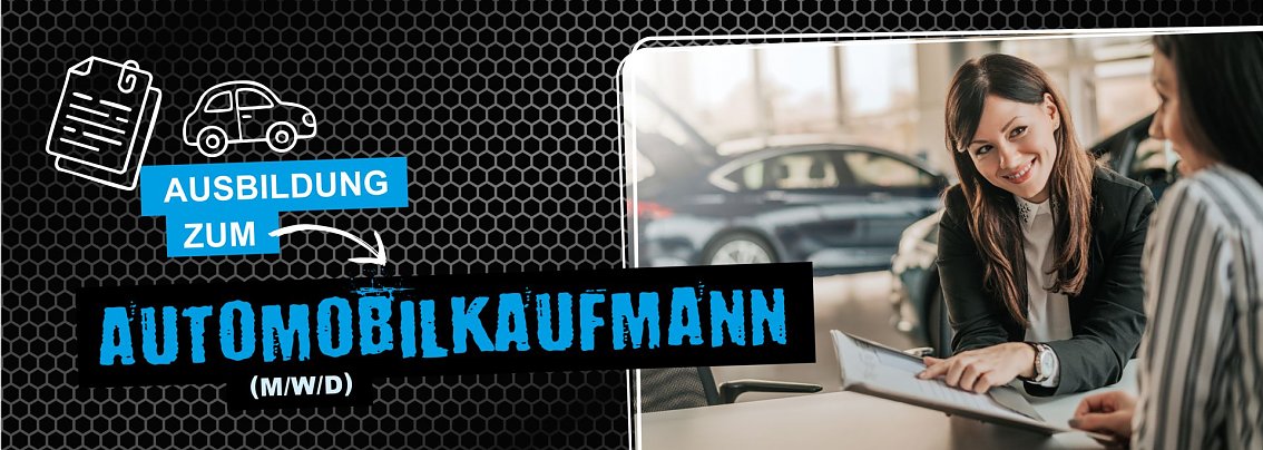 Kundengespr&auml;ch als Motiv f&uuml;r die Ausbildung als Automobilkaufmann.